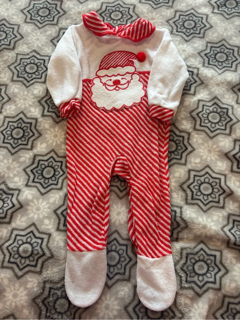 Vintage Carter’s Terry Cloth Santa Footed Sleeper